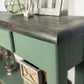 Solid Wood Green Console Table