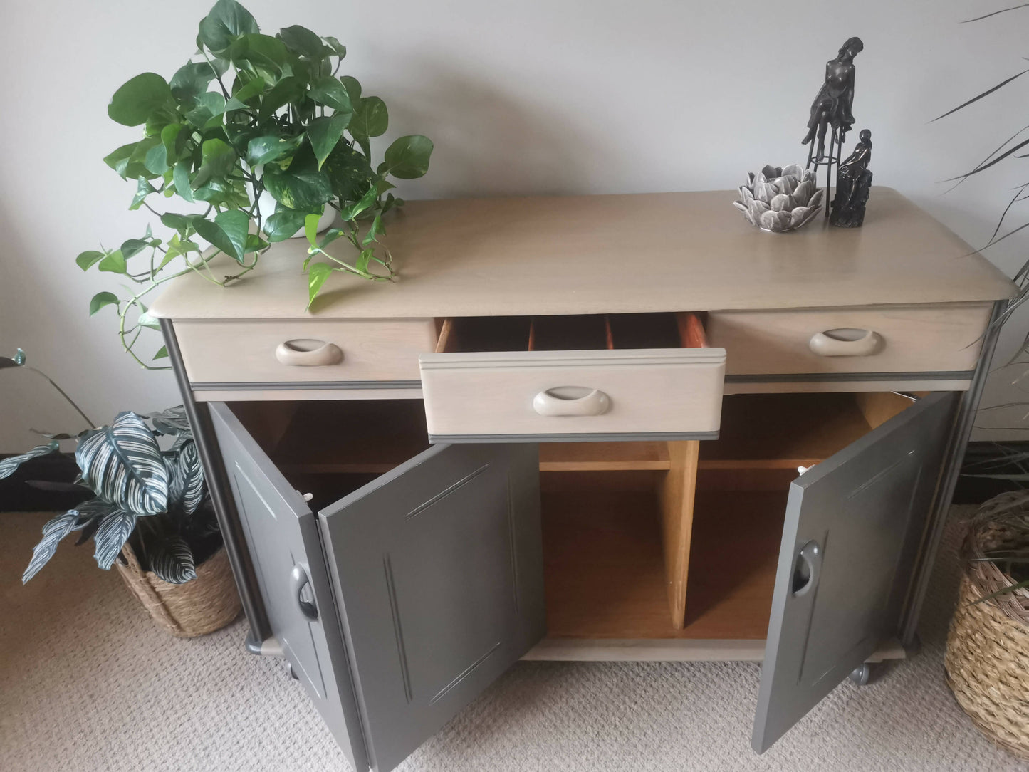 Priory Oak Mid Century Modern sideboard