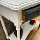 Vintage console table. Hallway table hand painted in Wise Owl Enamel colours white and navy (Eliza)