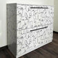 Upcycled White Chest of Drawer With Elegant Single Line Pattern