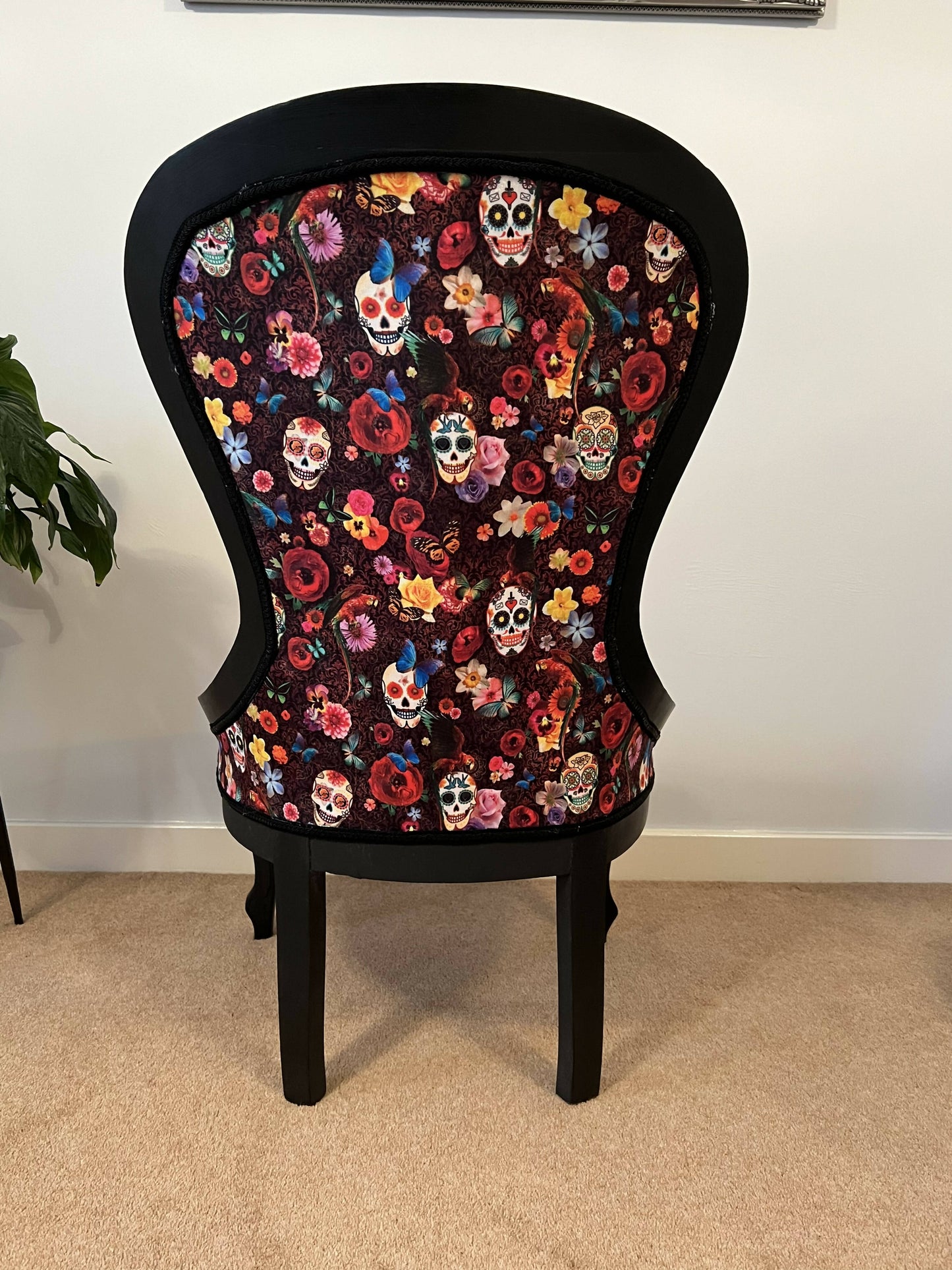 Vintage Gothic Red and Black Chair