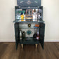 Mid Century Cocktail Cabinet, Drinks Cabinet, Home Bar in British Racing Green and Gold colour