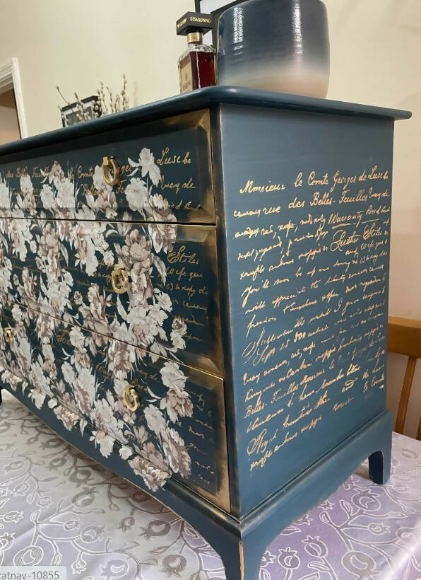 Floral Stag Minstrel Chest of Drawers - available to commission.
