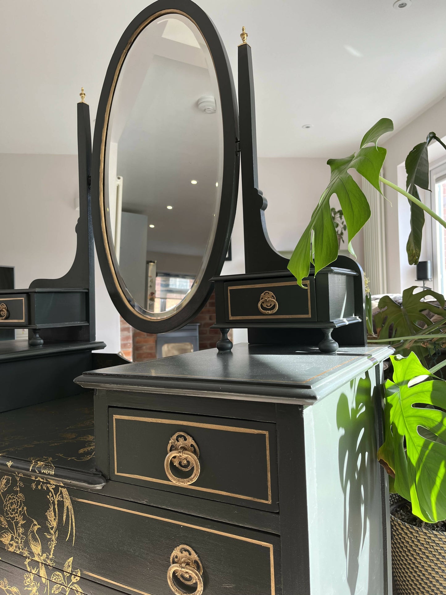 Black Edwardian Dressing Table