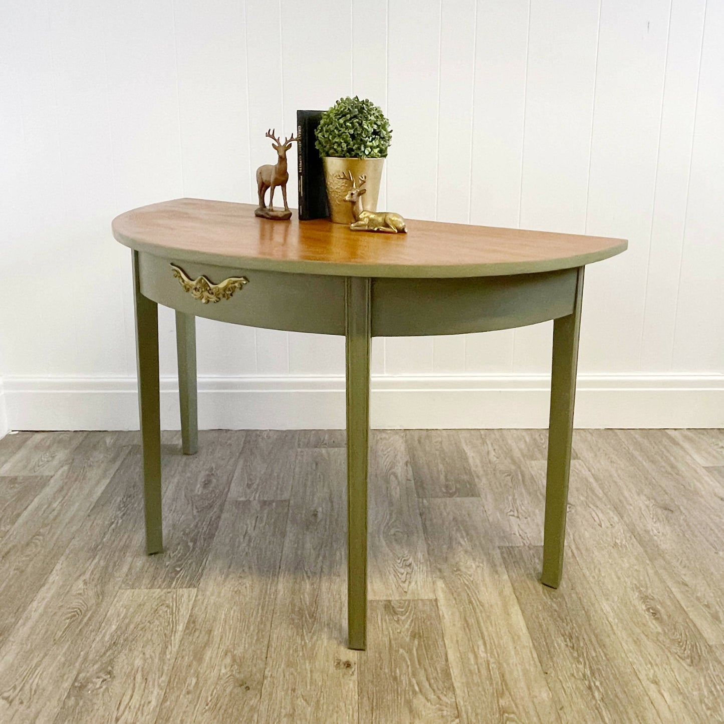 Green Half Moon mahogany Console Table