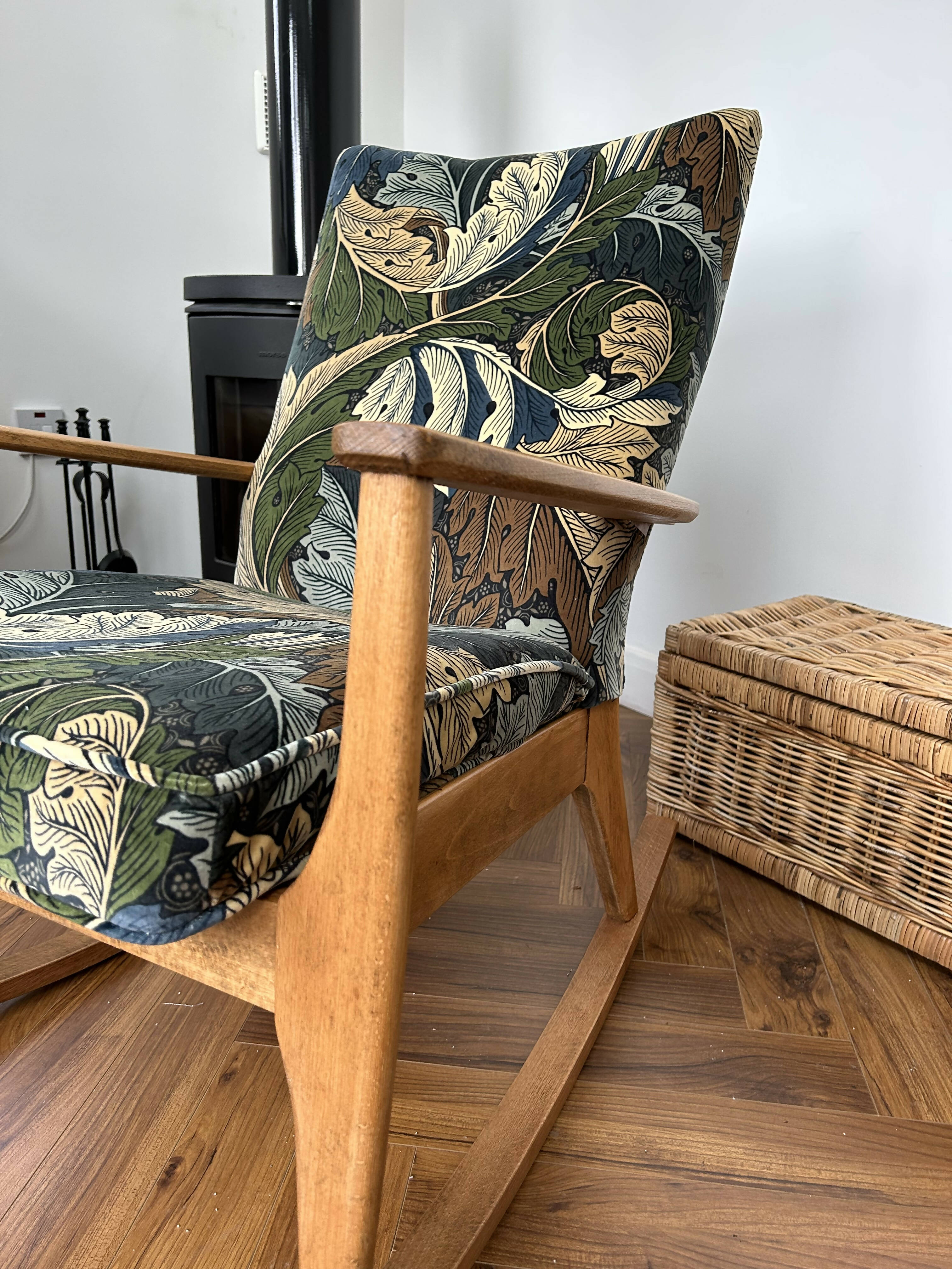 Vintage velvet clearance rocking chair