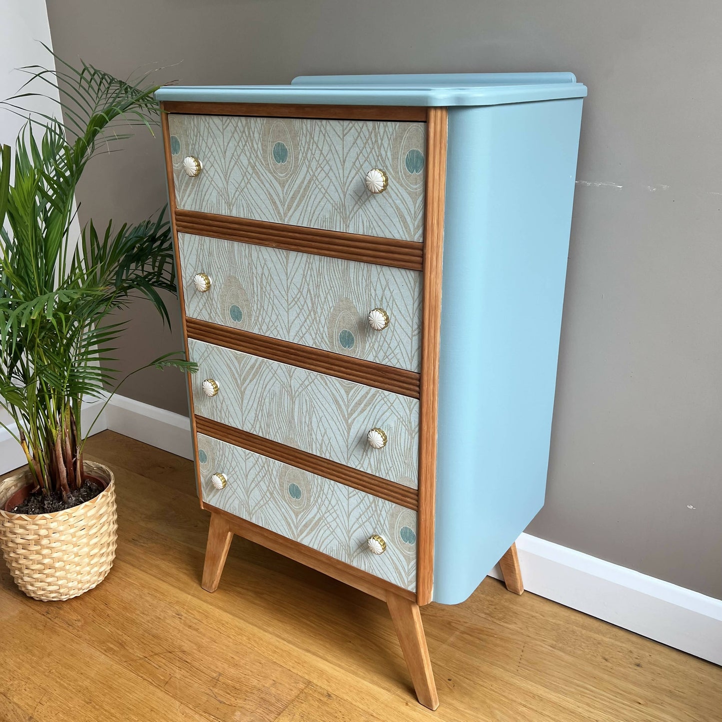 Vintage Peacock Chest of Drawers