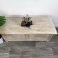 Rectangle Vintage Coffee Table with Storage - White Wash Weathered Finish