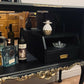 Cocktail Cabinet, Vintage Walnut Cocktail Cabinet, Mid Century Drinks Cabinet, Black Gold Gin Cupboard, Home Bar, Gin Cabinet