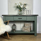 Solid Wood Green Console Table