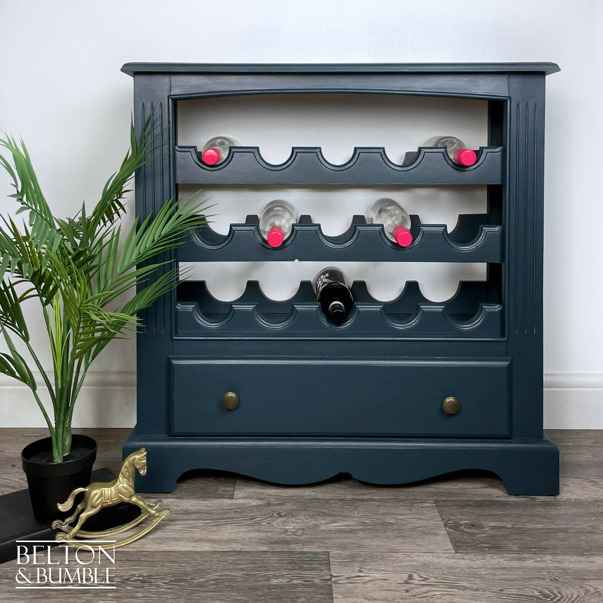 Wine Bottle Rack Cabinet in Blue Upcite