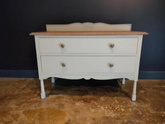 Vintage Oak Two Drawer Chest of Drawers