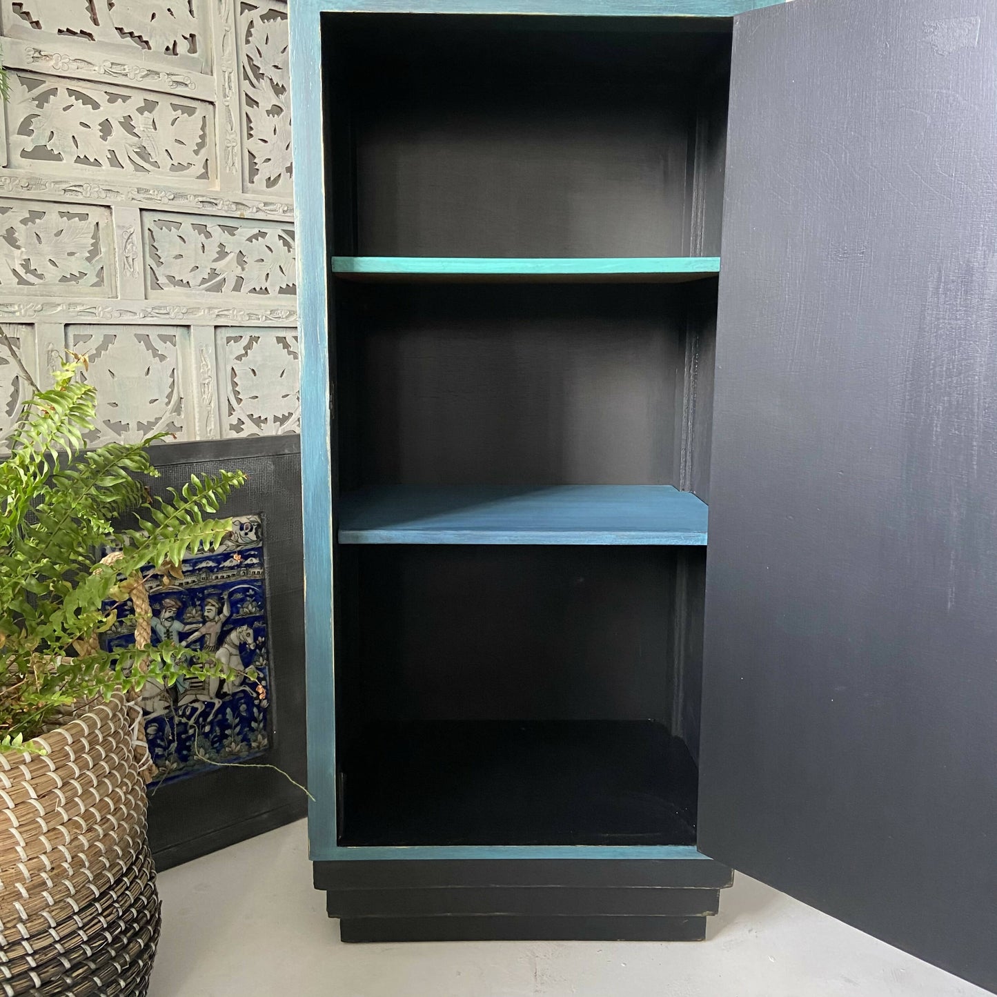 Vintage slim oak cupboard