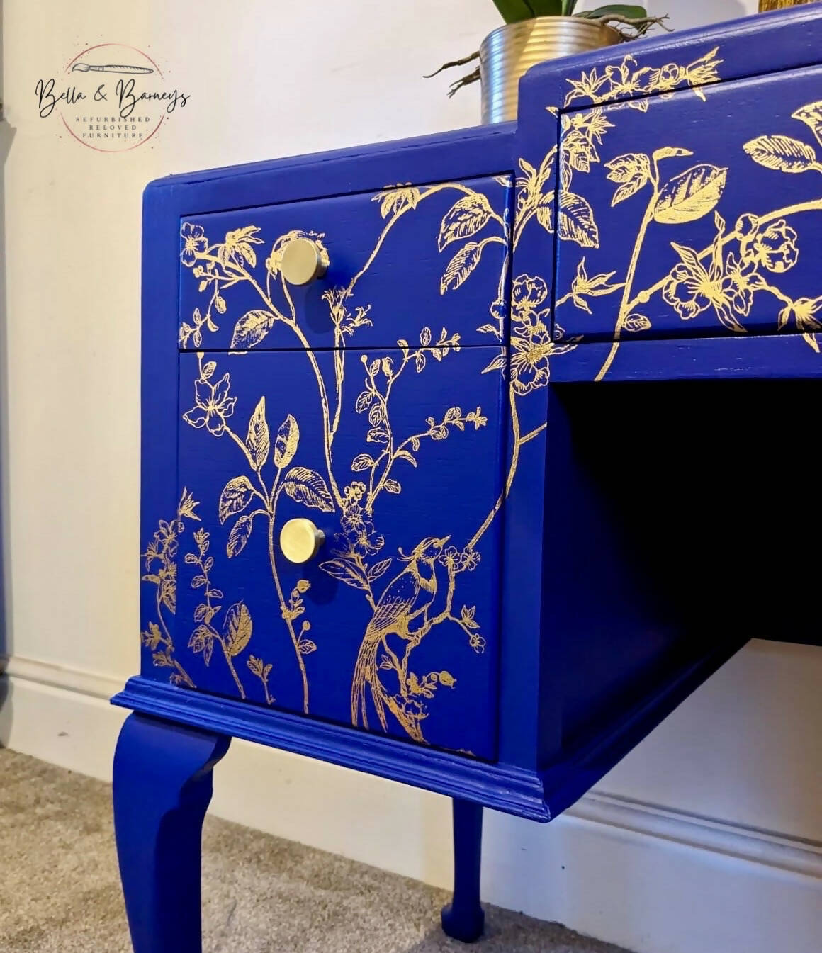 Blue Floral Vintage Dressing Table