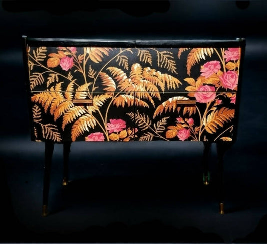The Sylvester Floral Mid Century Cabinet