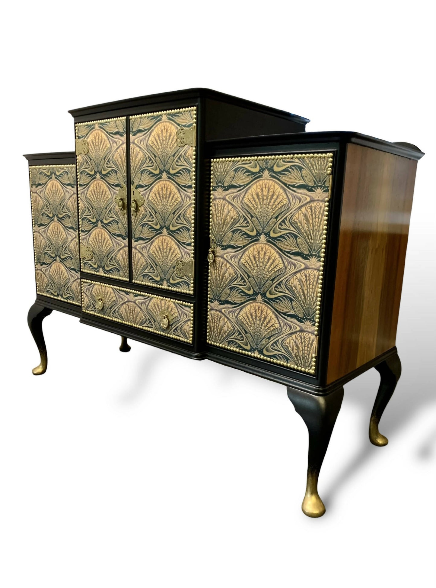 Large Art Deco Gold Sideboard / Drinks Cabinet
