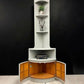 White Art Deco Corner Display Cabinet