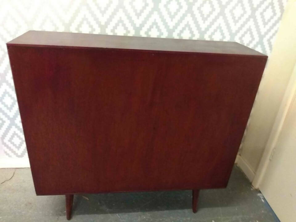 Mahogany Coloured Glass Fronted Vinyl Cabinet