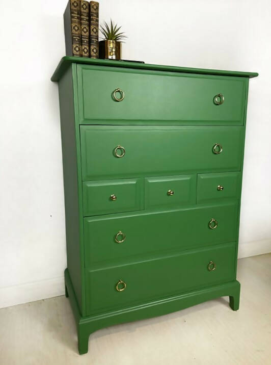 Stag Tallboy Chest of Drawers in Green