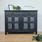 SOLD - Black Vintage Priory Sideboard / Cupboard / Storage with William Morris Willow Bough detail, Hallway, Dining Room, Upcycled