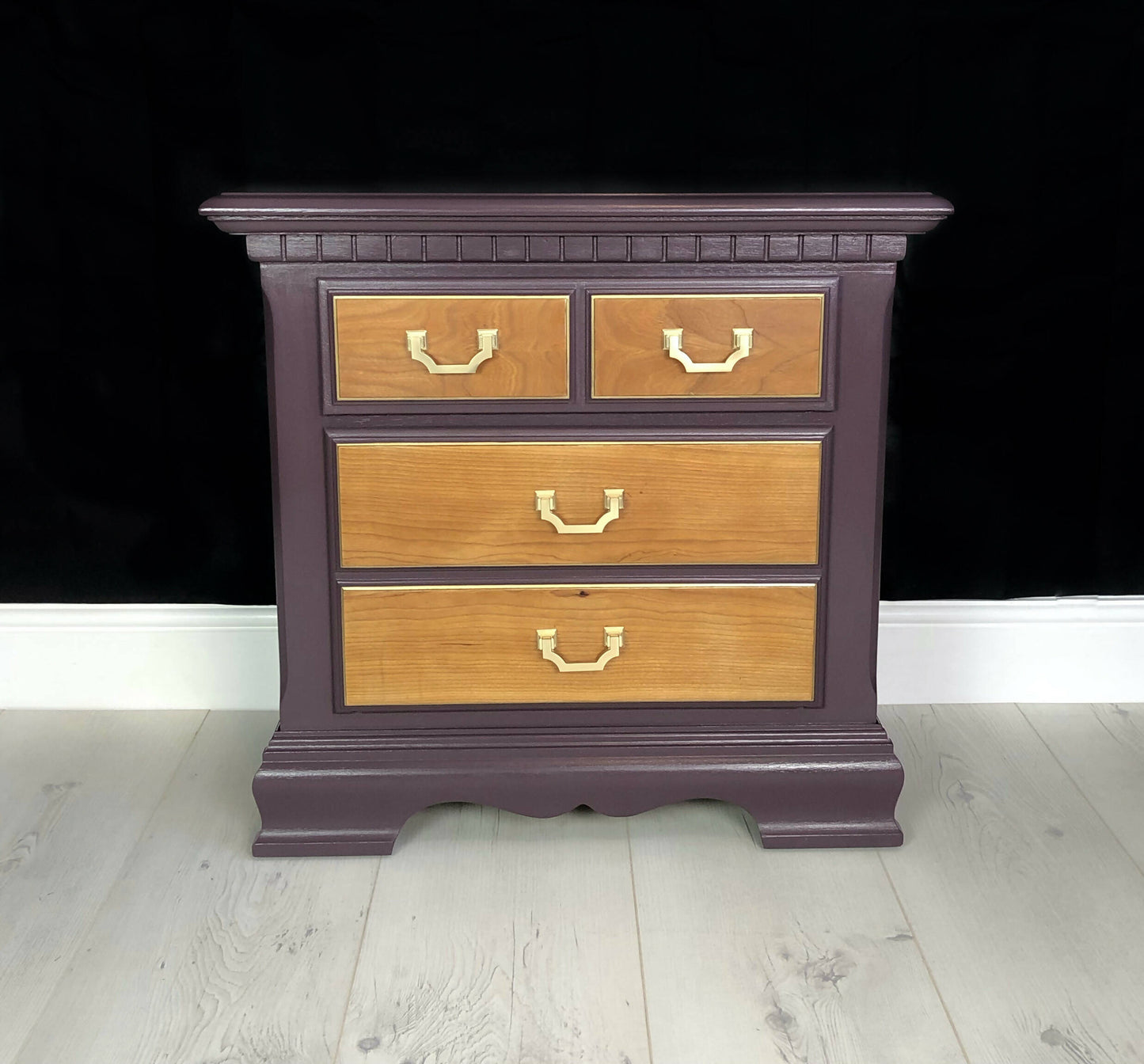 Walnut Small Chest of Drawers Bedside Cabinet