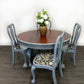 Vintage Victorian Claw And Ball Grey Mahogany Dining Table And 4 Chairs