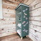 Wooden Shelving Unit with 4 Shelves Decorated with Butterflies and Dragonflies