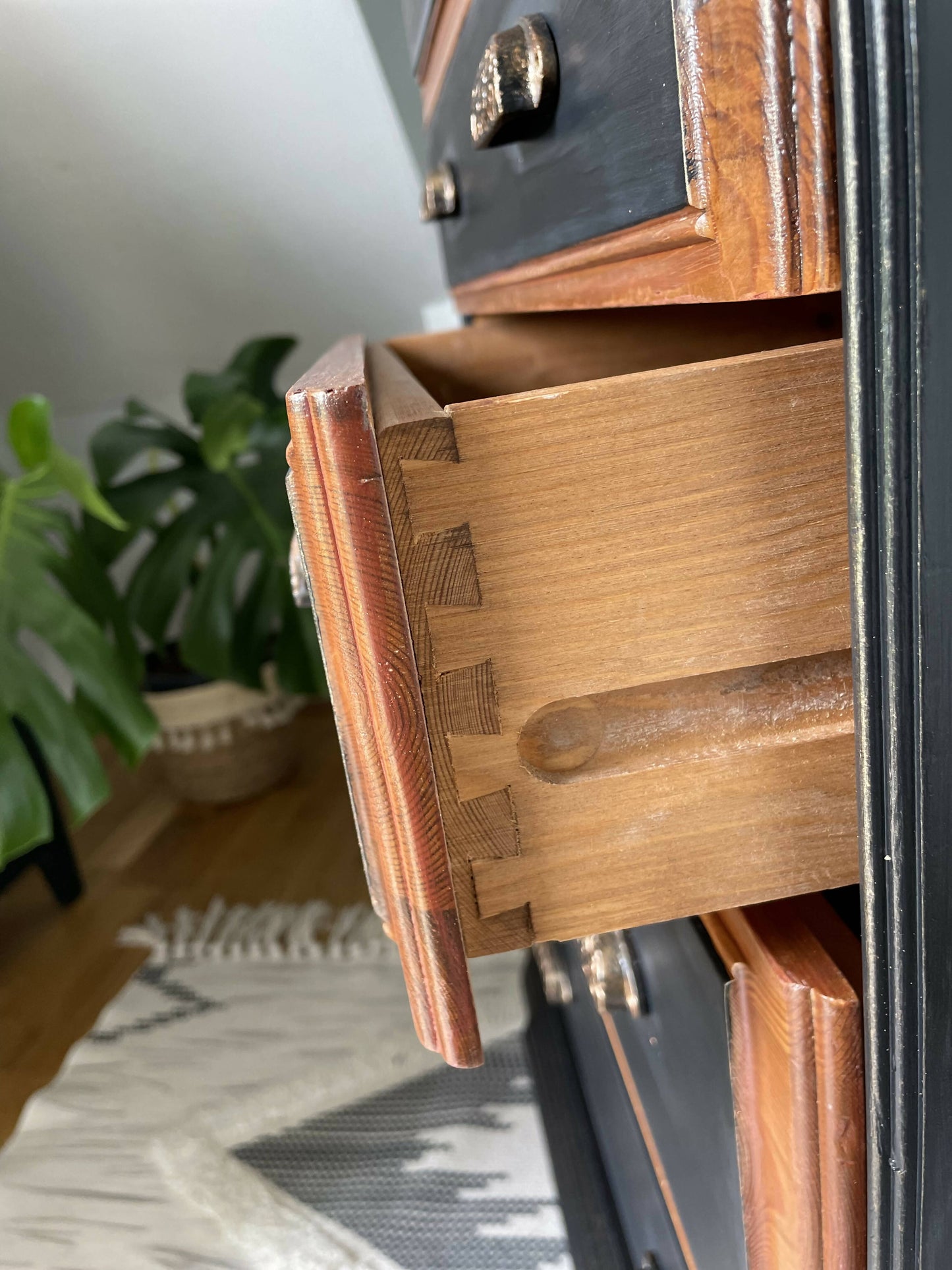 Refurbished solid pine chest of drawers