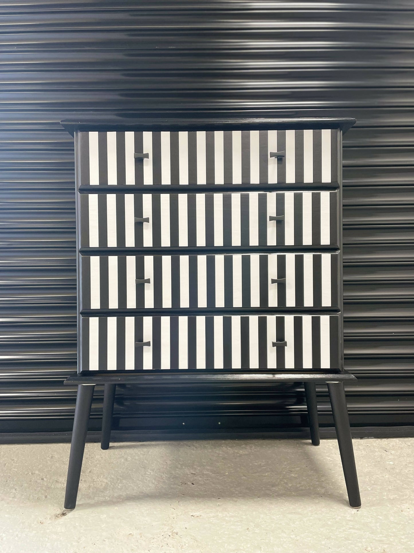 Black and White Vintage Chest of Drawers