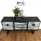 Mid Century Dark Grey and Weathered Concrete Sideboard