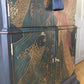 Queen Anne style vintage cocktail cabinet. Handpainted. Japanese style. Geisha.