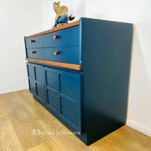 Refurbished Nathan Sideboard, media Unit, mid century, MCM, vintage, teak, teal, retro cocktail cabinet, tv stand