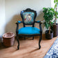 Striking, vintage occasional chair with Japanese style Geisha Girl design