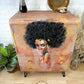 Hand-painted cabinet, Beautiful African Lady, Tallboy, Linen Cupboard, Linen Press, Upcycled Cupboard, Bedroom Storage MADE TO ORDER