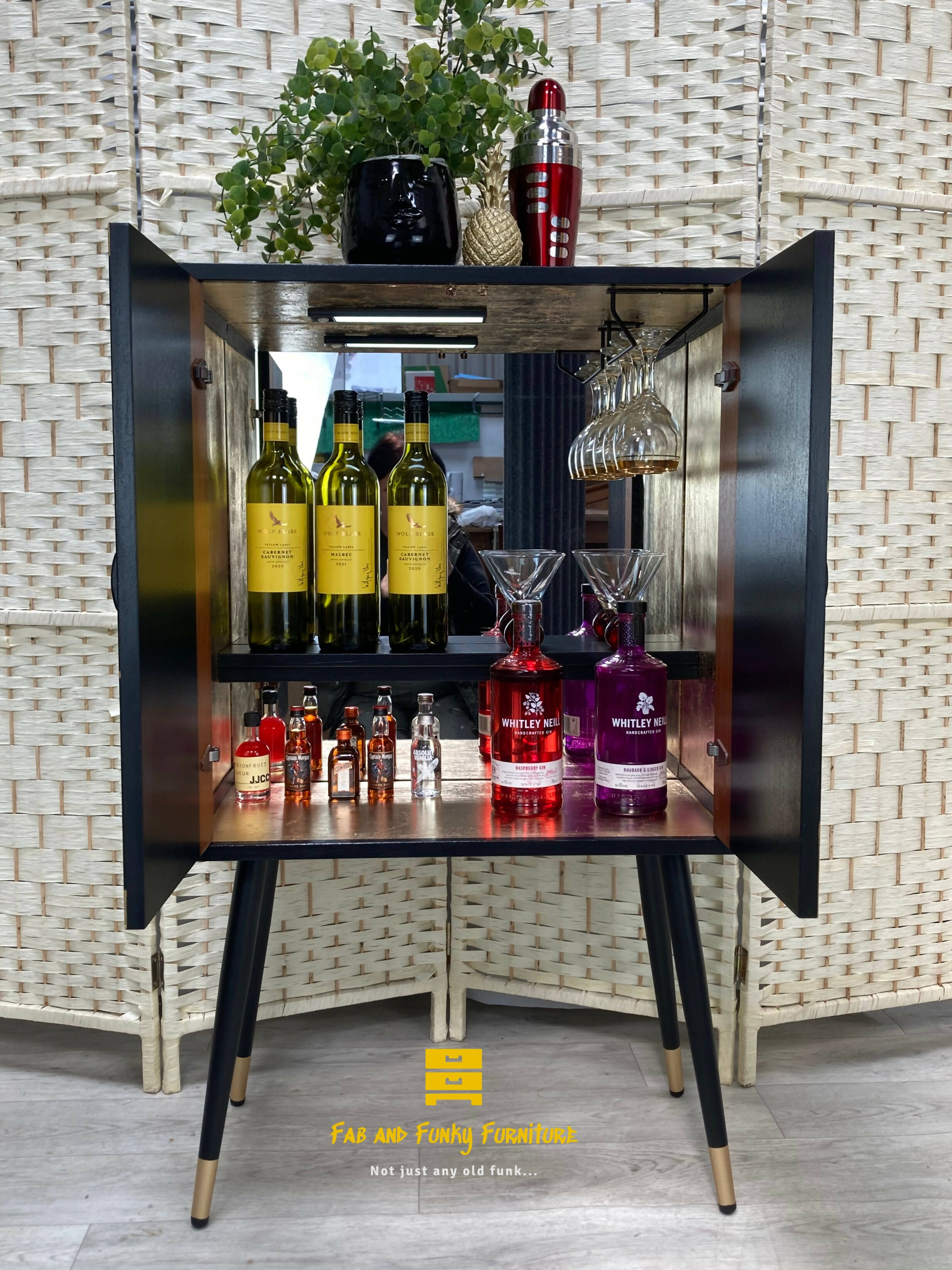 Black store drinks cabinet