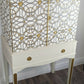 Tall Drinks Cabinet, Neutral, Vintage, Gold, Versace, Upcycled
