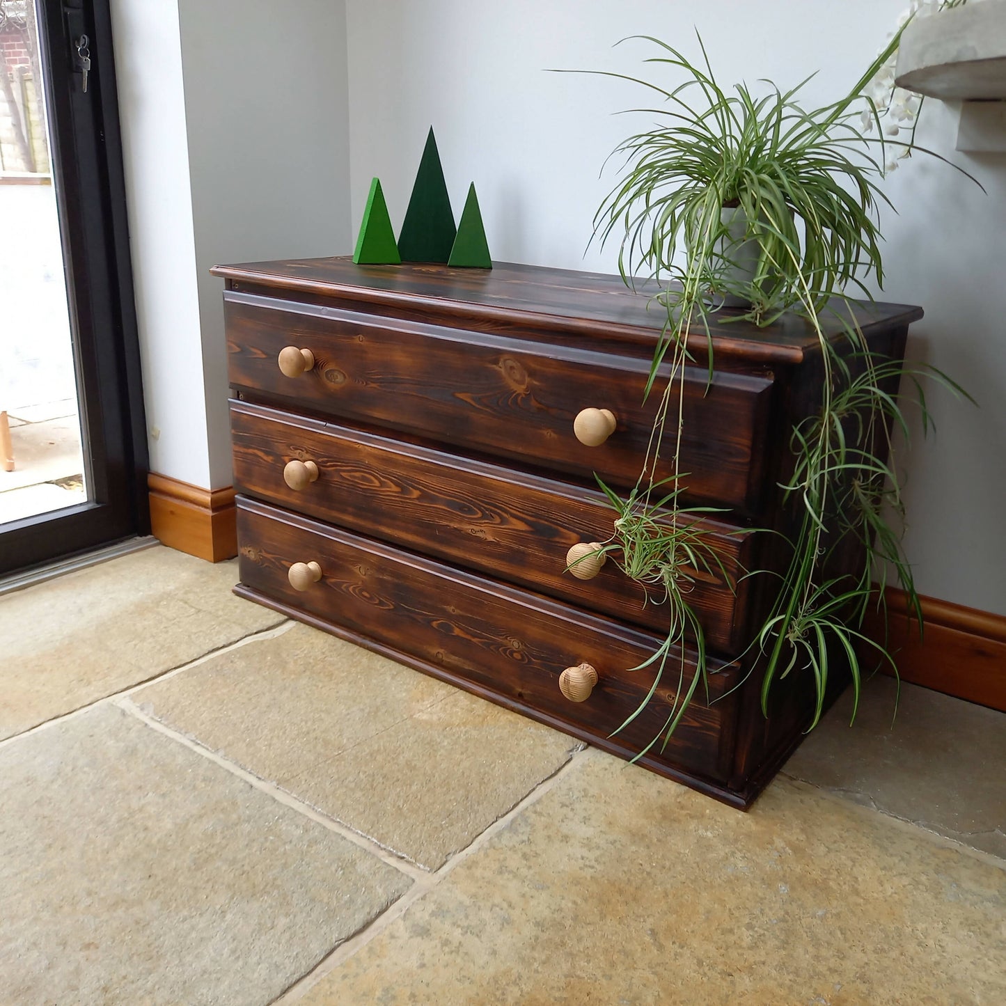 Burnt Wood Chest of Drawers