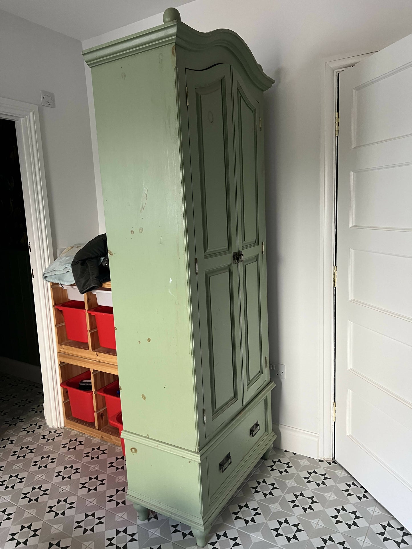 Beautiful Painted Pine Storage Cupboard