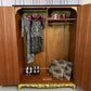 Stag Wardrobe Painted Black & Gold Leaf Flame Details Double Wardrobe