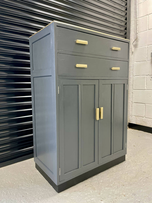 Twin Drawers, Two Doors Tall Cabinet