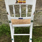 Rush seat personalised children's chair - vintage train theme - made to order