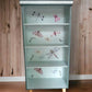 Wooden Shelving Unit with 4 Shelves Decorated with Butterflies and Dragonflies