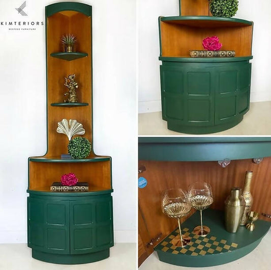 Green Nathan Vintage Corner Drinks Cabinet