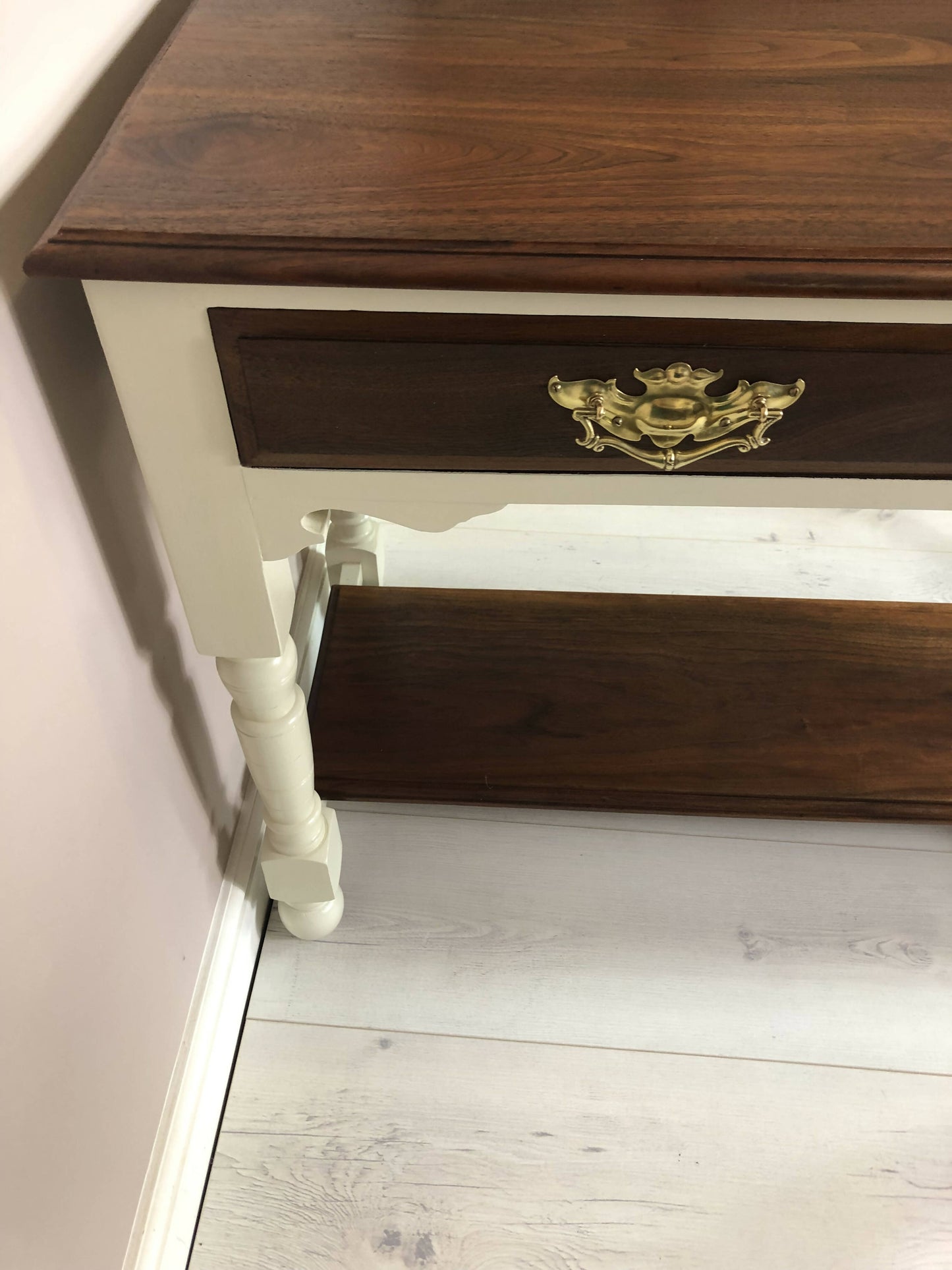 Farmhouse Vintage Console Table Hallway Table With 2 Drawers