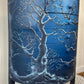 SOLD Demi Lune Moonlight Forest Drawers - Free hand painted blue semi circle 7 drawer chest