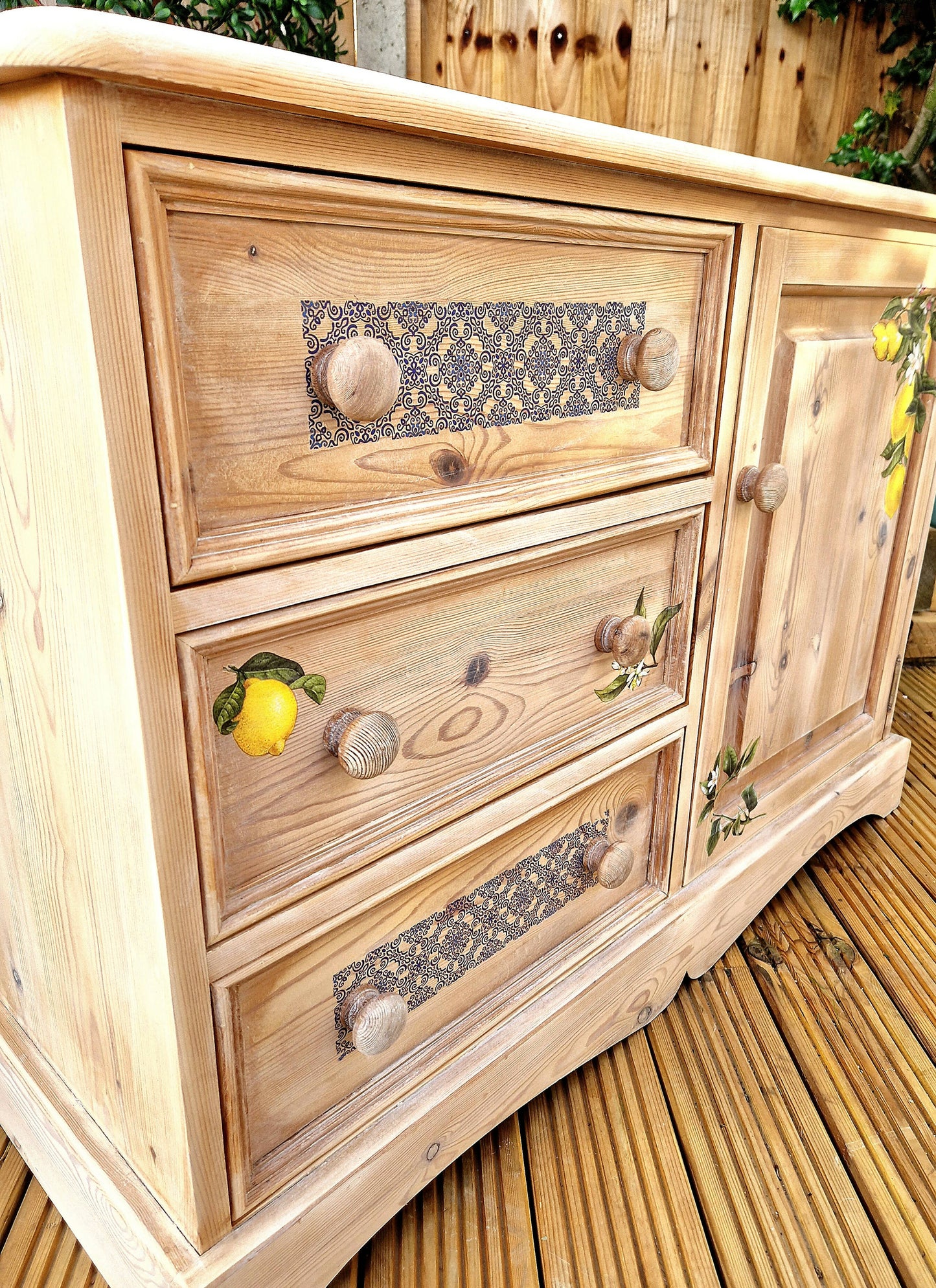 Rustic Wood Cupboard and Drawers Mediterranean Style