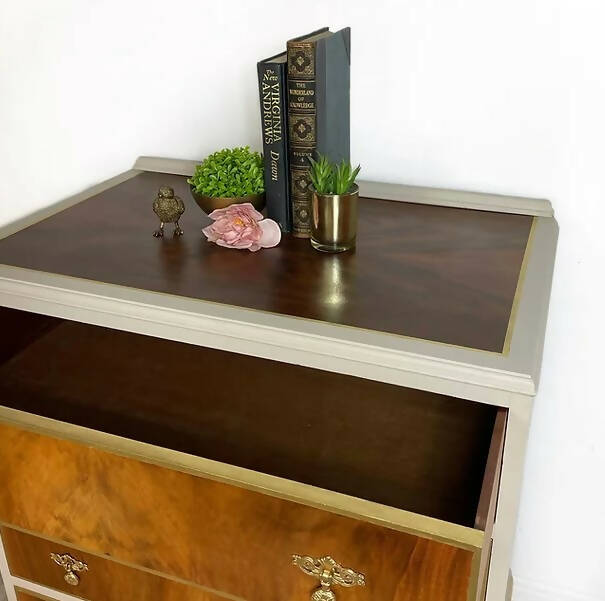 Neutral and Gold Chest of Drawers