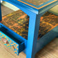 Solid wood square coffee table with drawer and under shelf storage
