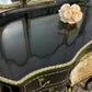 Carved Dressing Table With Mirror and Stool