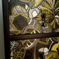 Bespoke Modern Vintage Chest of Drawers Hand painted, Fabric Decoupage Black and Mustard